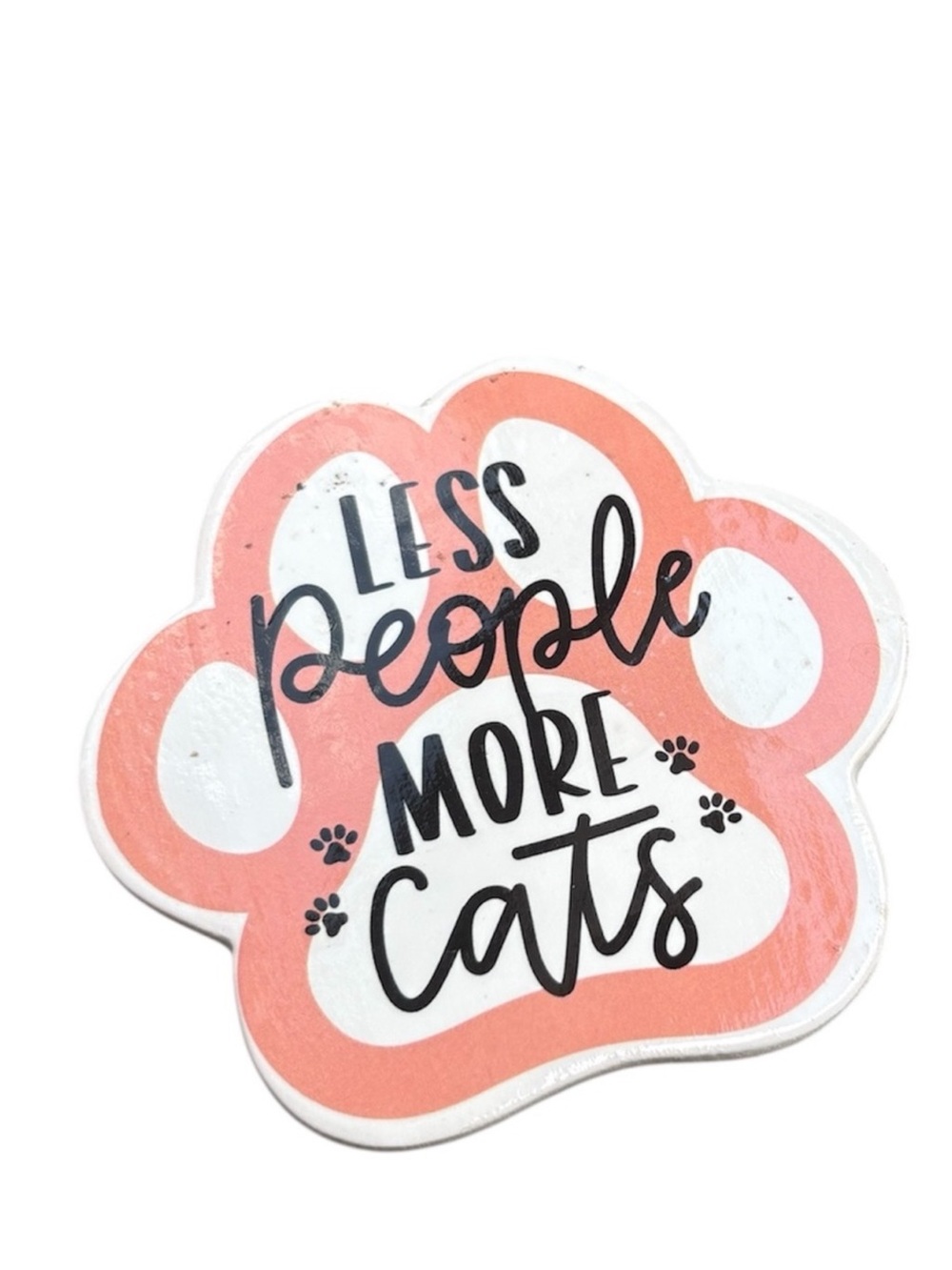 NEW MAGNET Less People More Cats Fridge Locker Magnet Ceramic